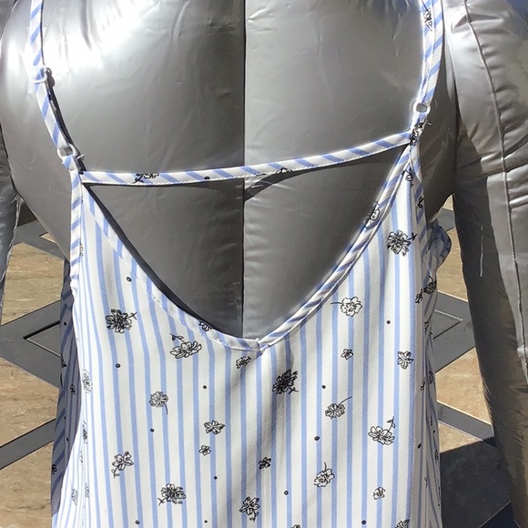 Striped Floral Ladder Back Tank Top 8 Primark - Picture 3 of 8